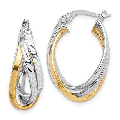14K Two-Tone Two Tone Hoop Earrings