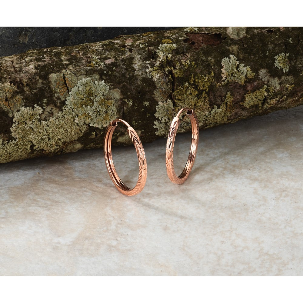14k-rose-gold-diamond-cut-square-tube-endless-hoop-earrings-1
