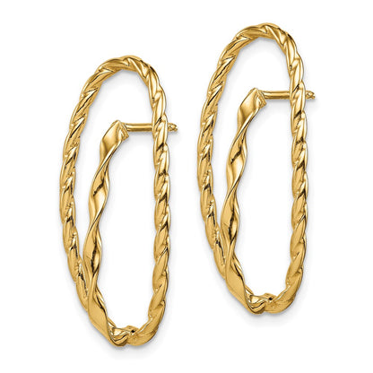 14K Yellow Gold Twisted Fancy Post Earrings