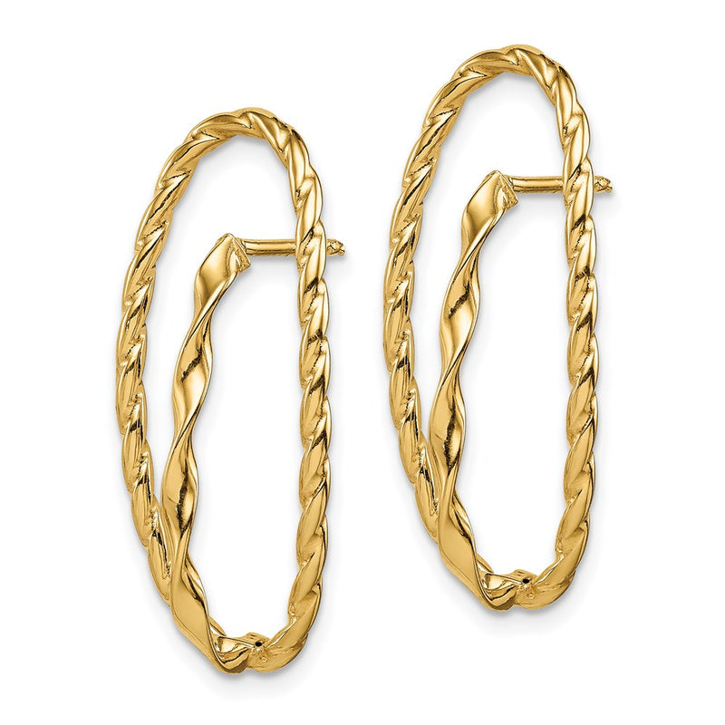 14K Yellow Gold Twisted Fancy Post Earrings