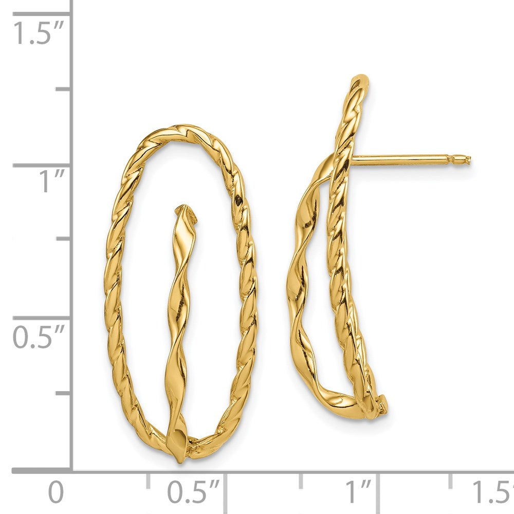 14K Yellow Gold Twisted Fancy Post Earrings