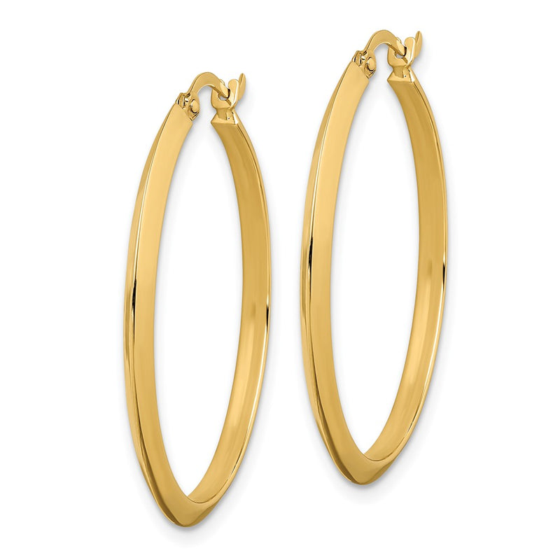 14K Yellow Gold Polished Hoop Earrings