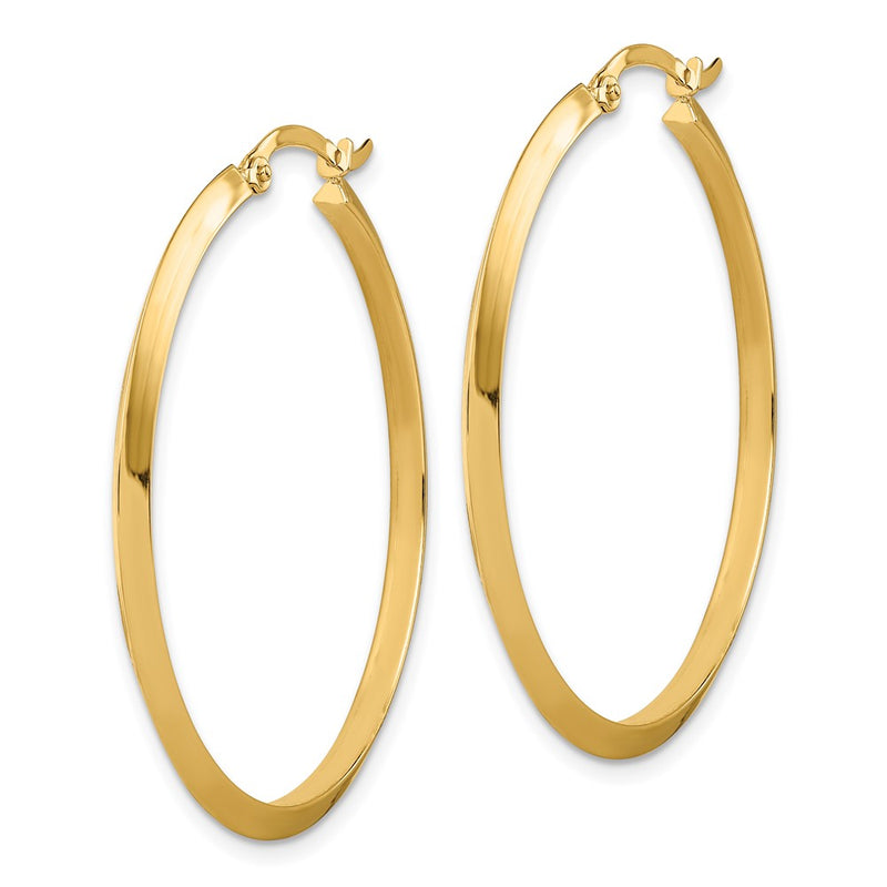 14K Yellow Gold Polished Hoop Earrings