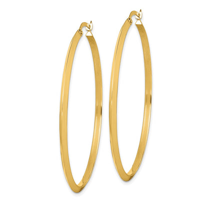 14K Yellow Gold Polished Hoop Earrings