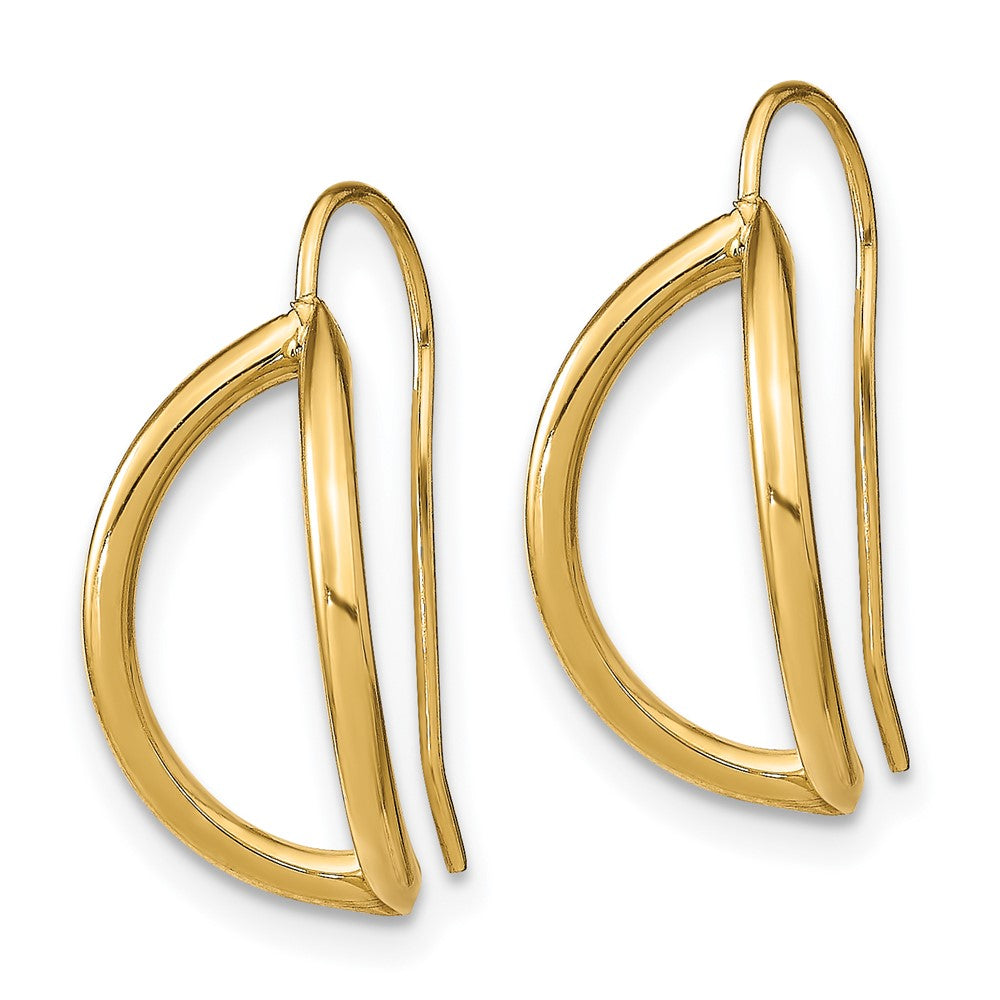 14K Yellow Gold Half Circle Wire French Earrings