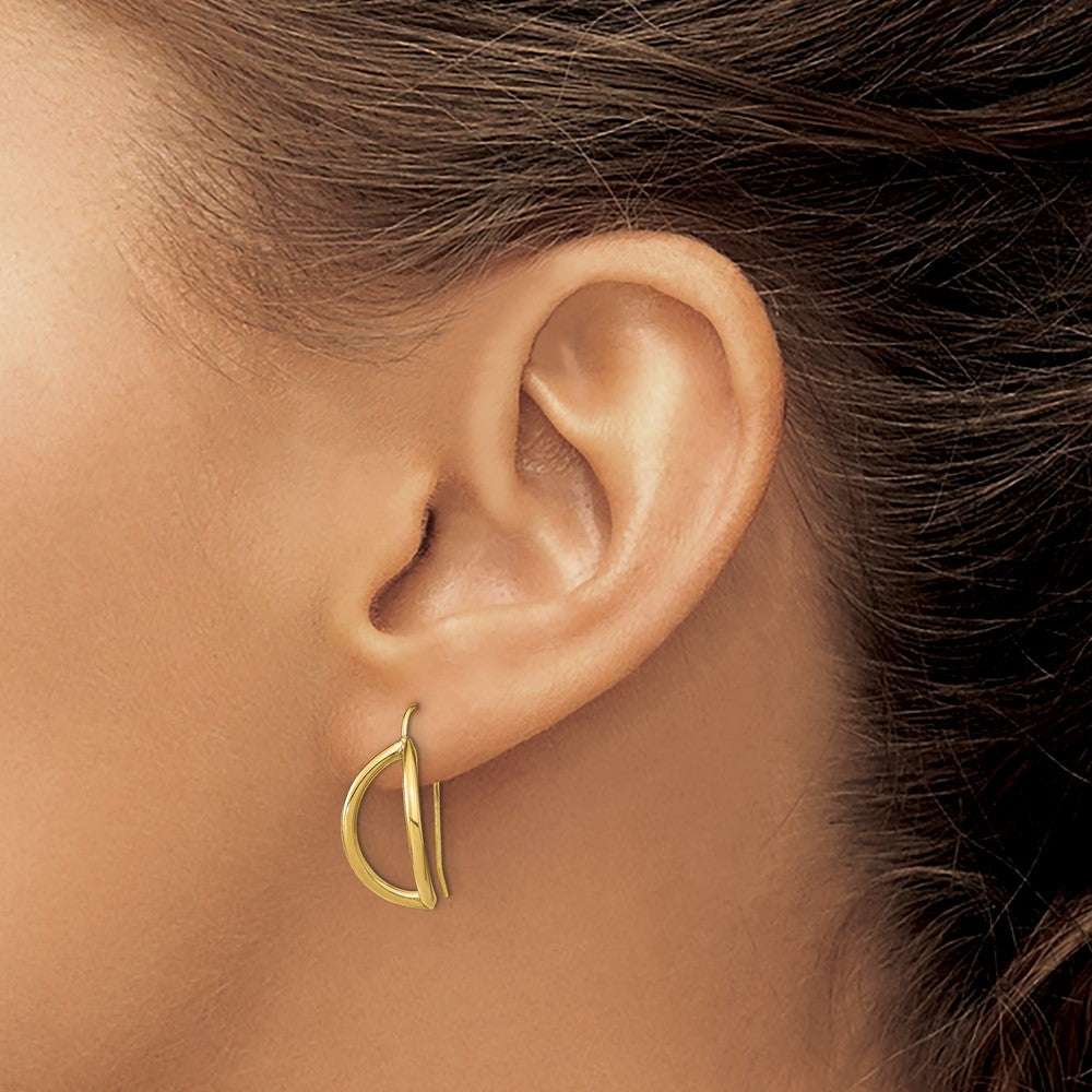 14K Yellow Gold Half Circle Wire French Earrings