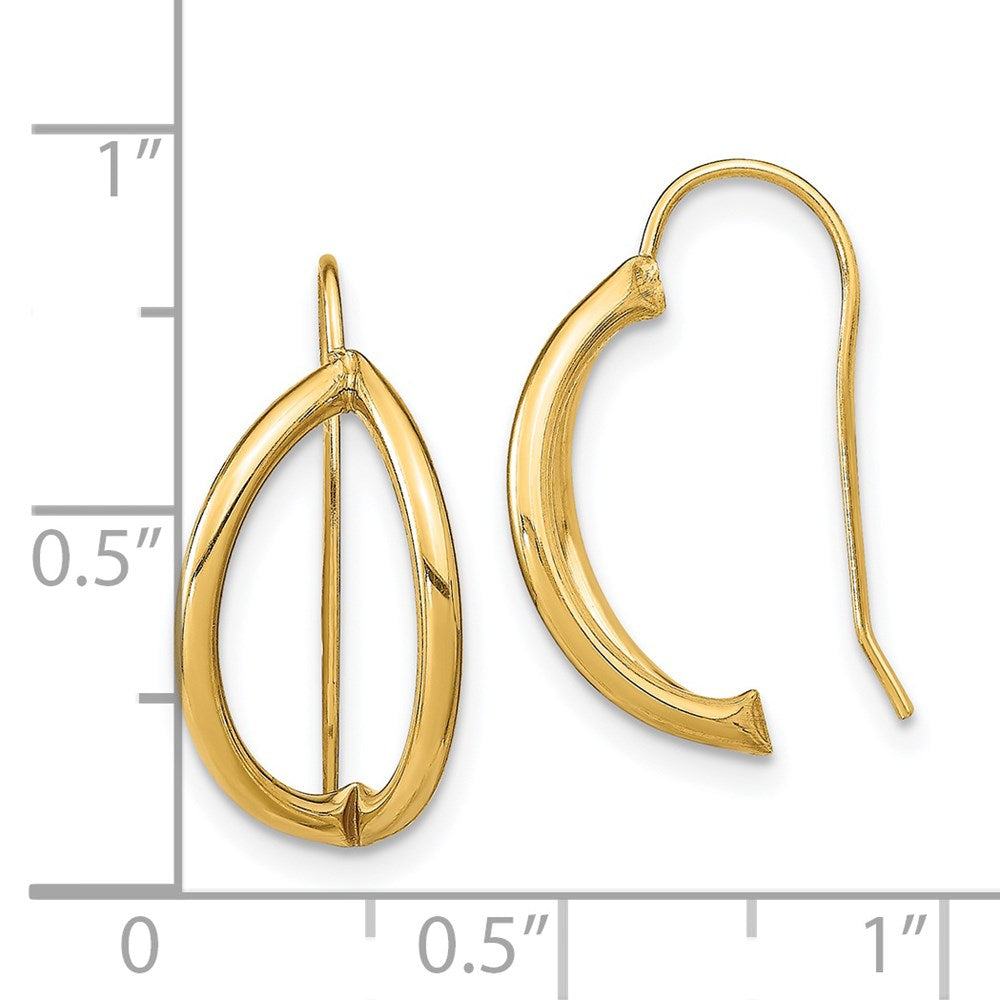 14K Yellow Gold Half Circle Wire French Earrings