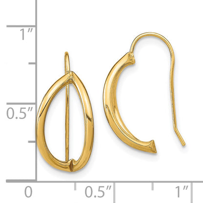 14K Yellow Gold Half Circle Wire French Earrings