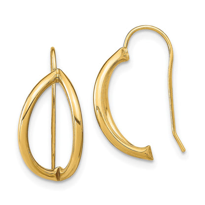 14K Yellow Gold Half Circle Wire French Earrings