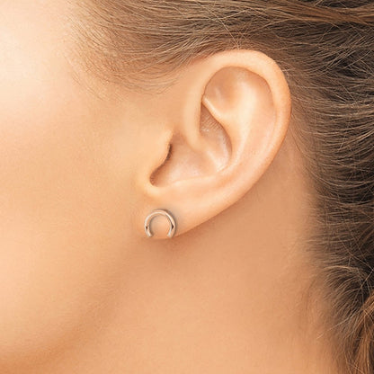 14K Rose Gold Polished U Shape Tube Post Earrings