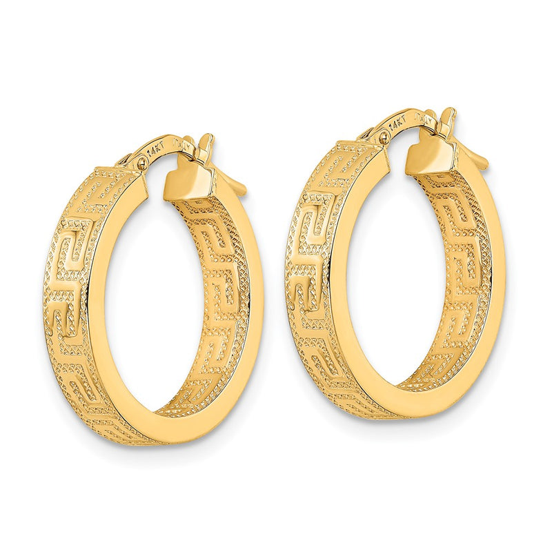 14K Yellow Gold Polished Hoop Earrings