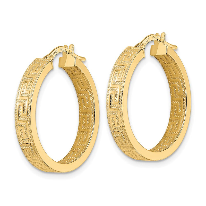 14K Yellow Gold Polished Hoop Earrings