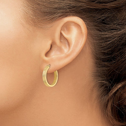 14K Yellow Gold Polished Hoop Earrings