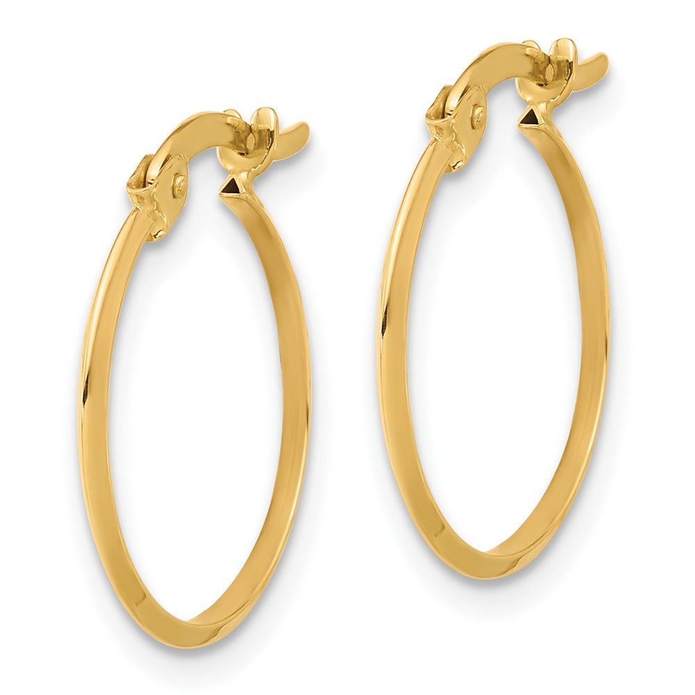 14K Yellow Gold Polished Knife Edge Hoop Earrings