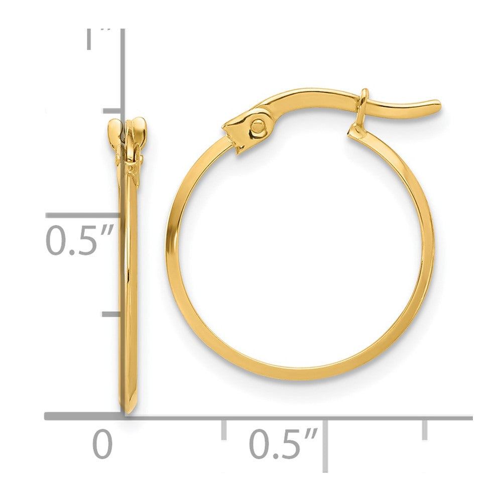 14K Yellow Gold Polished Knife Edge Hoop Earrings