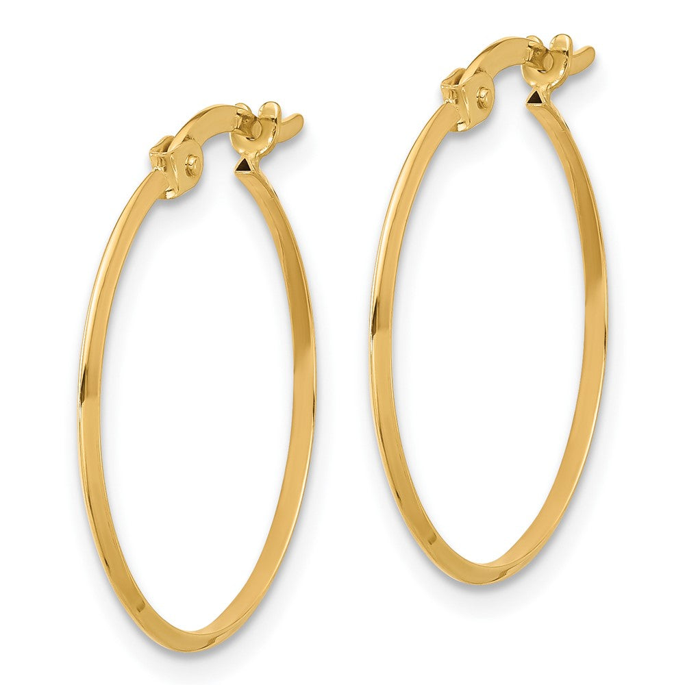 14K Yellow Gold Polished Knife Edge Hoop Earrings