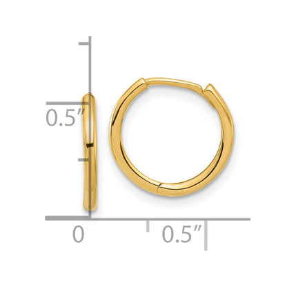 14K Yellow Gold Polished Hinged Hoop Earrings
