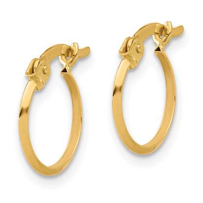 14K Yellow Gold Polished Knife Edge Hoop Earrings