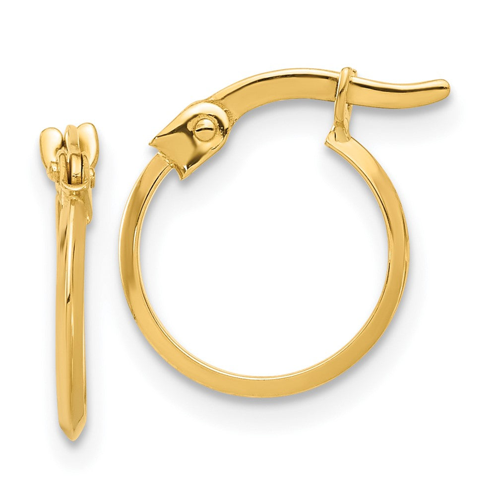 14K Yellow Gold Polished Knife Edge Hoop Earrings
