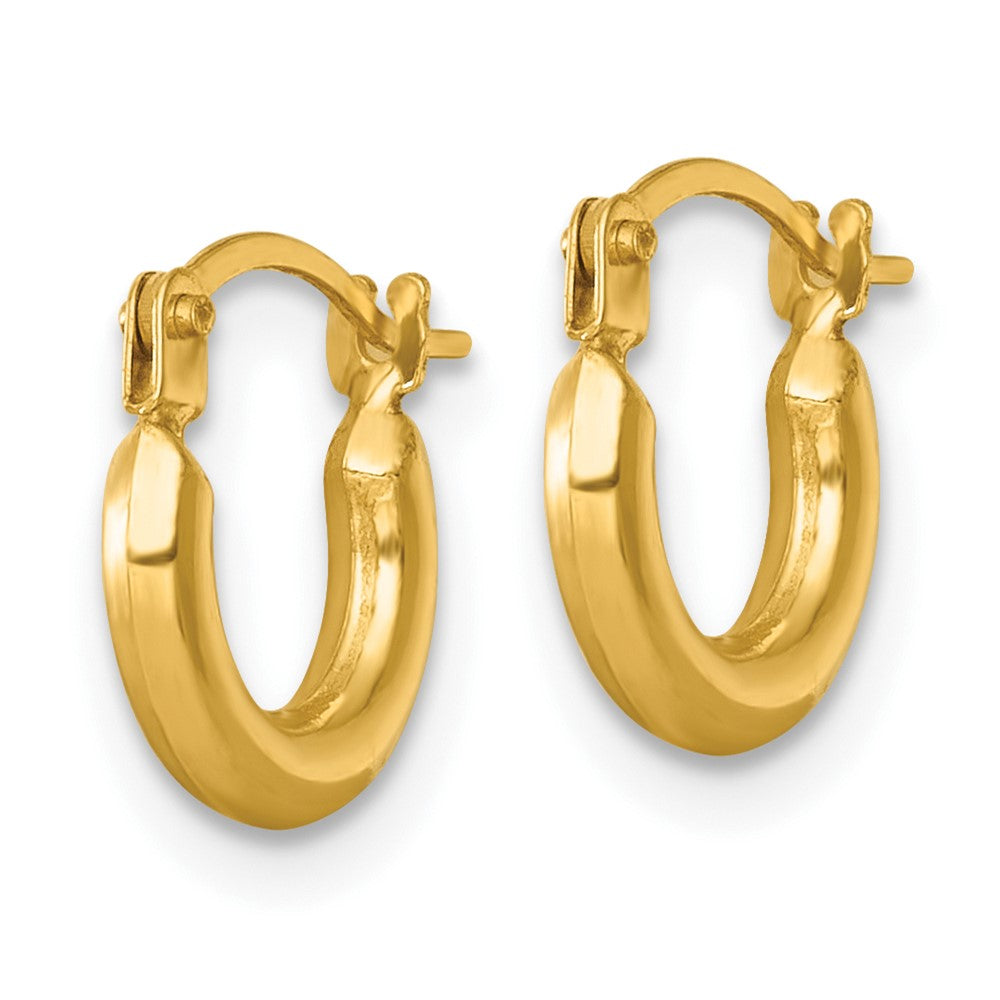 14K Yellow Gold Polished 2mm Hoop Earrings
