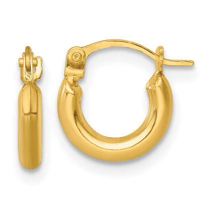 14K Yellow Gold Polished 2mm Hoop Earrings