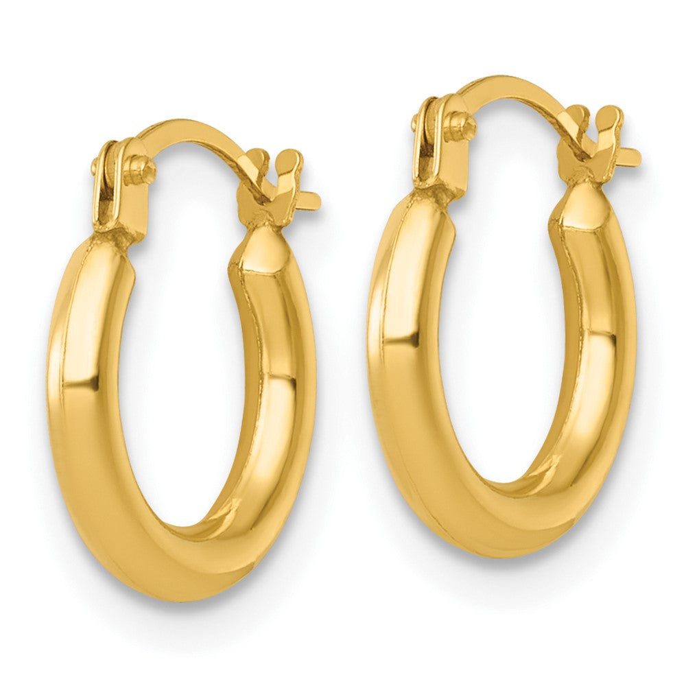 14K Yellow Gold Polished 2mm Hoop Earrings