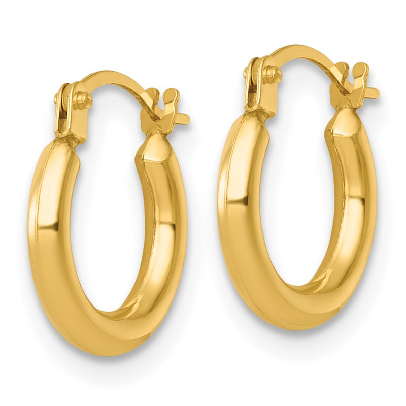 14K Yellow Gold Polished 2mm Hoop Earrings