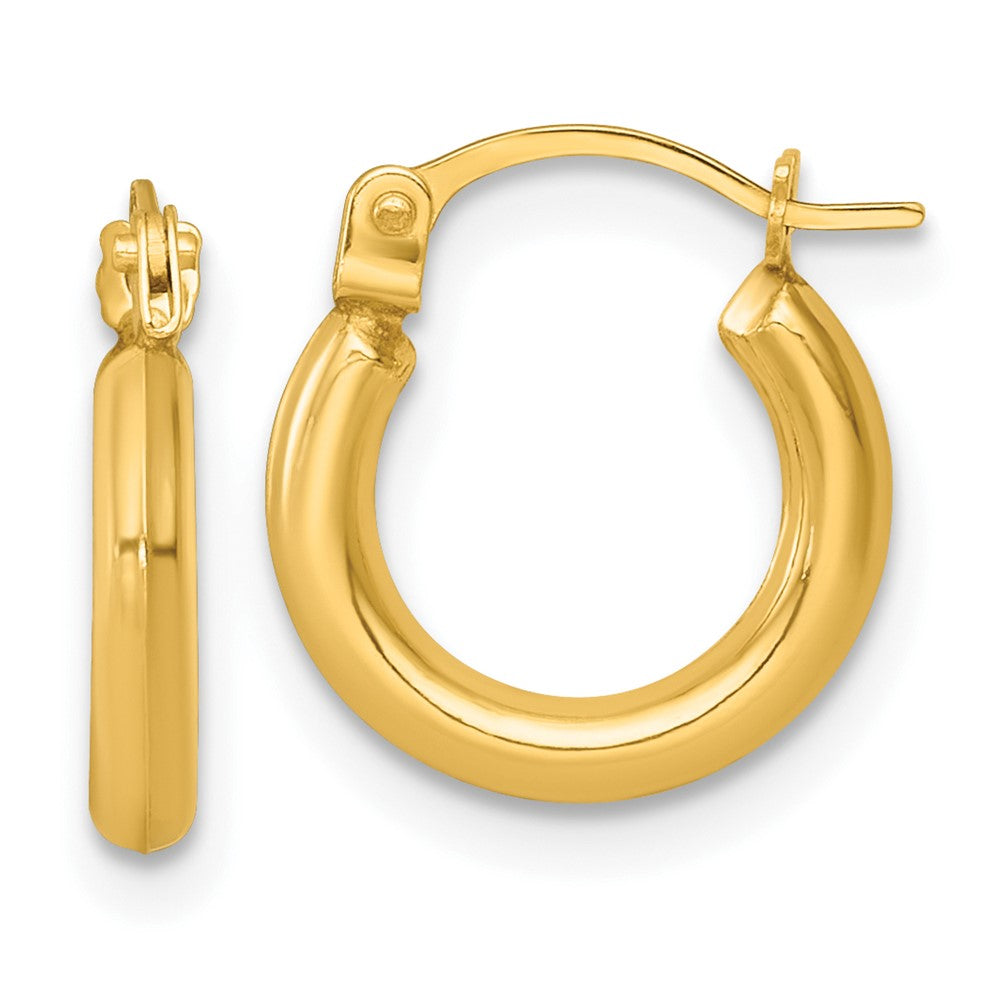14K Yellow Gold Polished 2mm Hoop Earrings