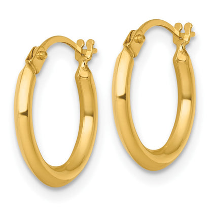 14K Yellow Gold Polished 2mm Hoop Earrings