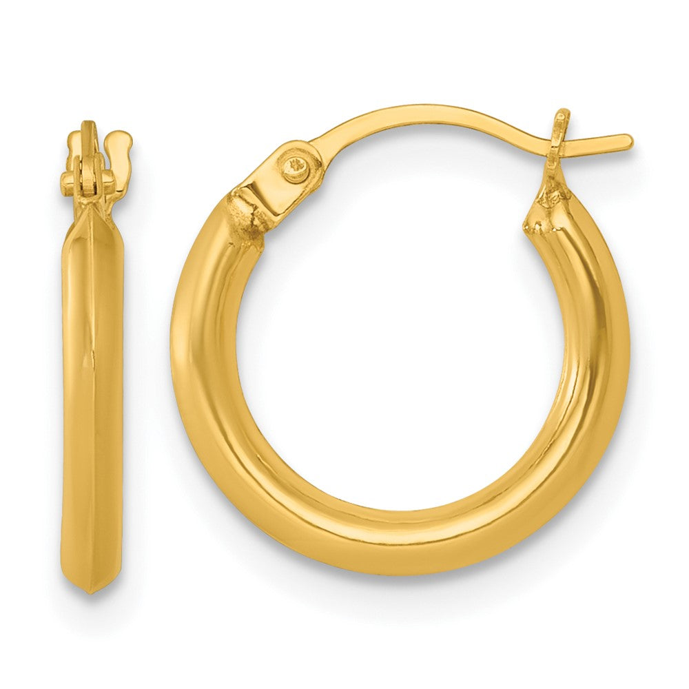 14K Yellow Gold Polished 2mm Hoop Earrings