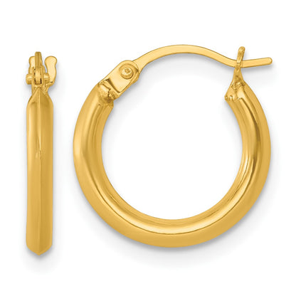 14K Yellow Gold Polished 2mm Hoop Earrings