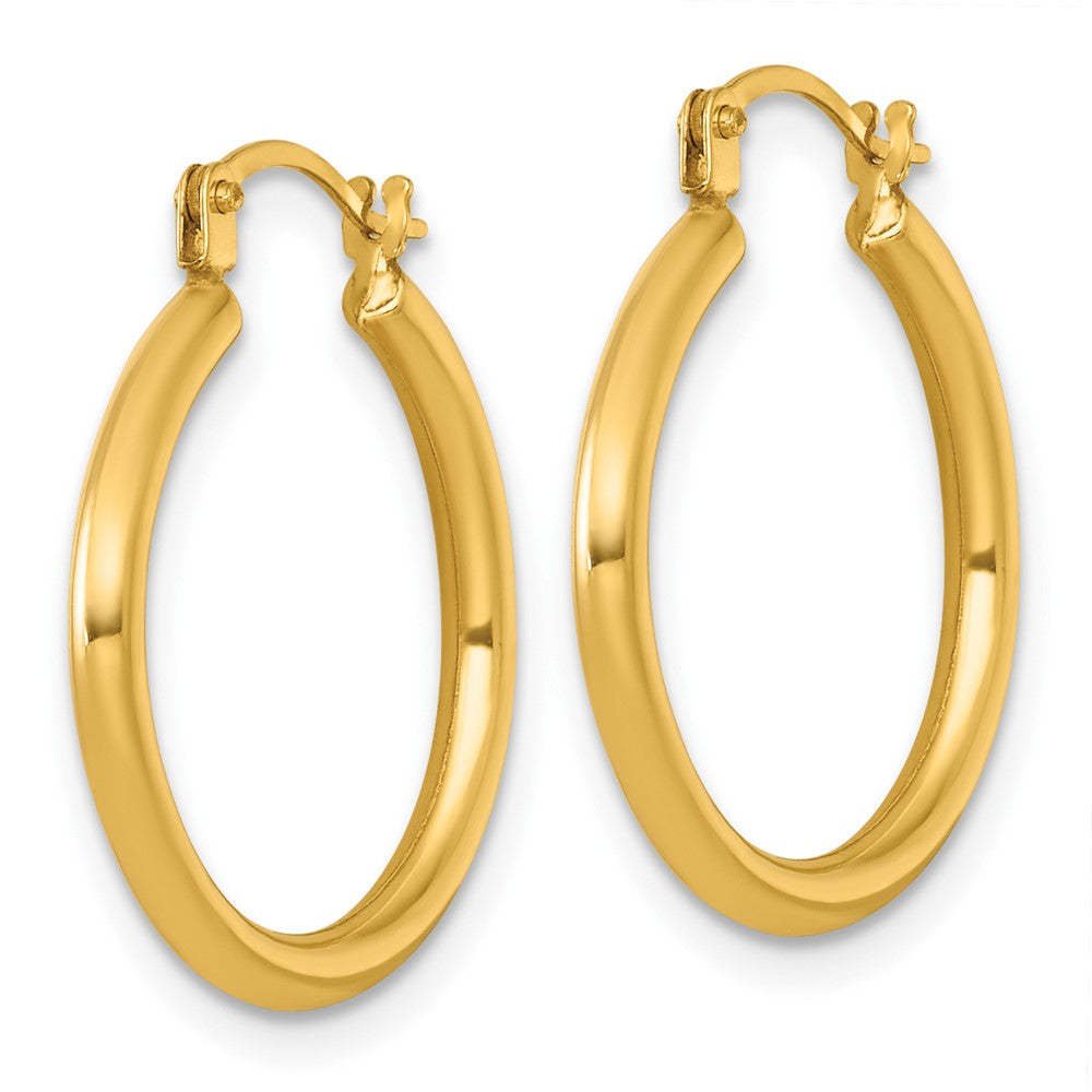 14K Yellow Gold Polished 2mm Hoop Earrings