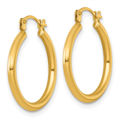14K Yellow Gold Polished 2mm Hoop Earrings