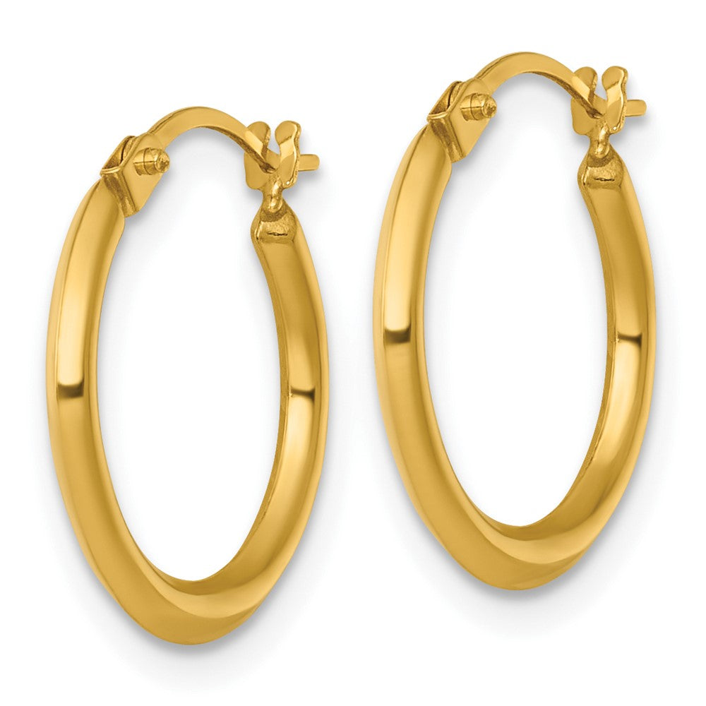 14K Yellow Gold Polished 1.5mm Hoop Earrings