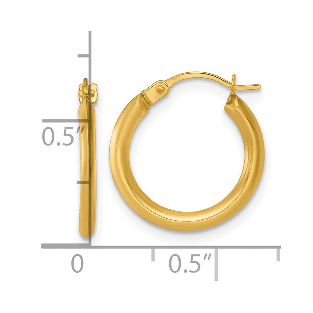 14K Yellow Gold Polished 1.5mm Hoop Earrings
