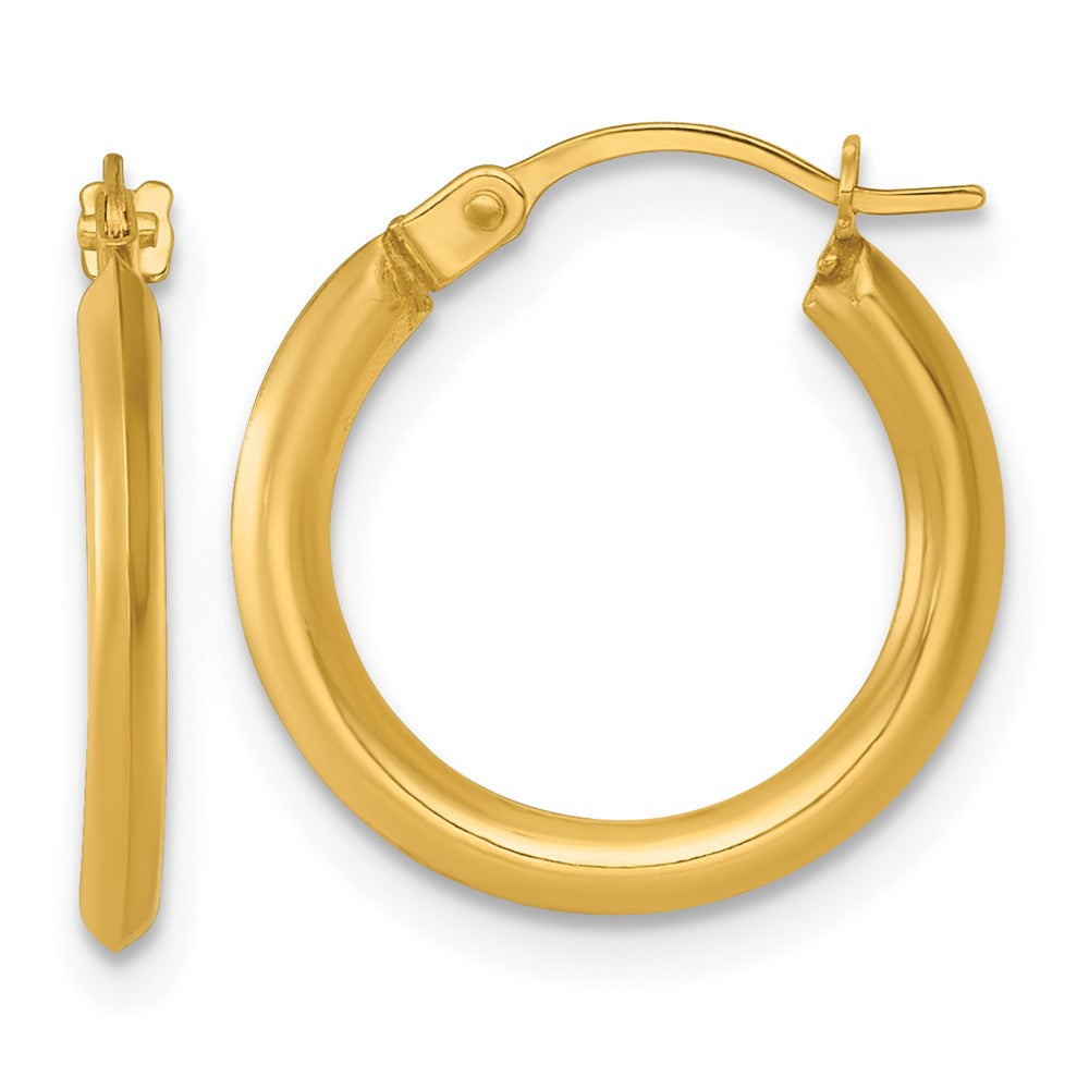 14K Yellow Gold Polished 1.5mm Hoop Earrings