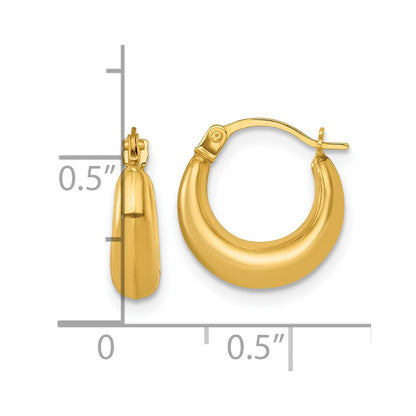 14K Yellow Gold Polished 3.8mm Hoop Earrings