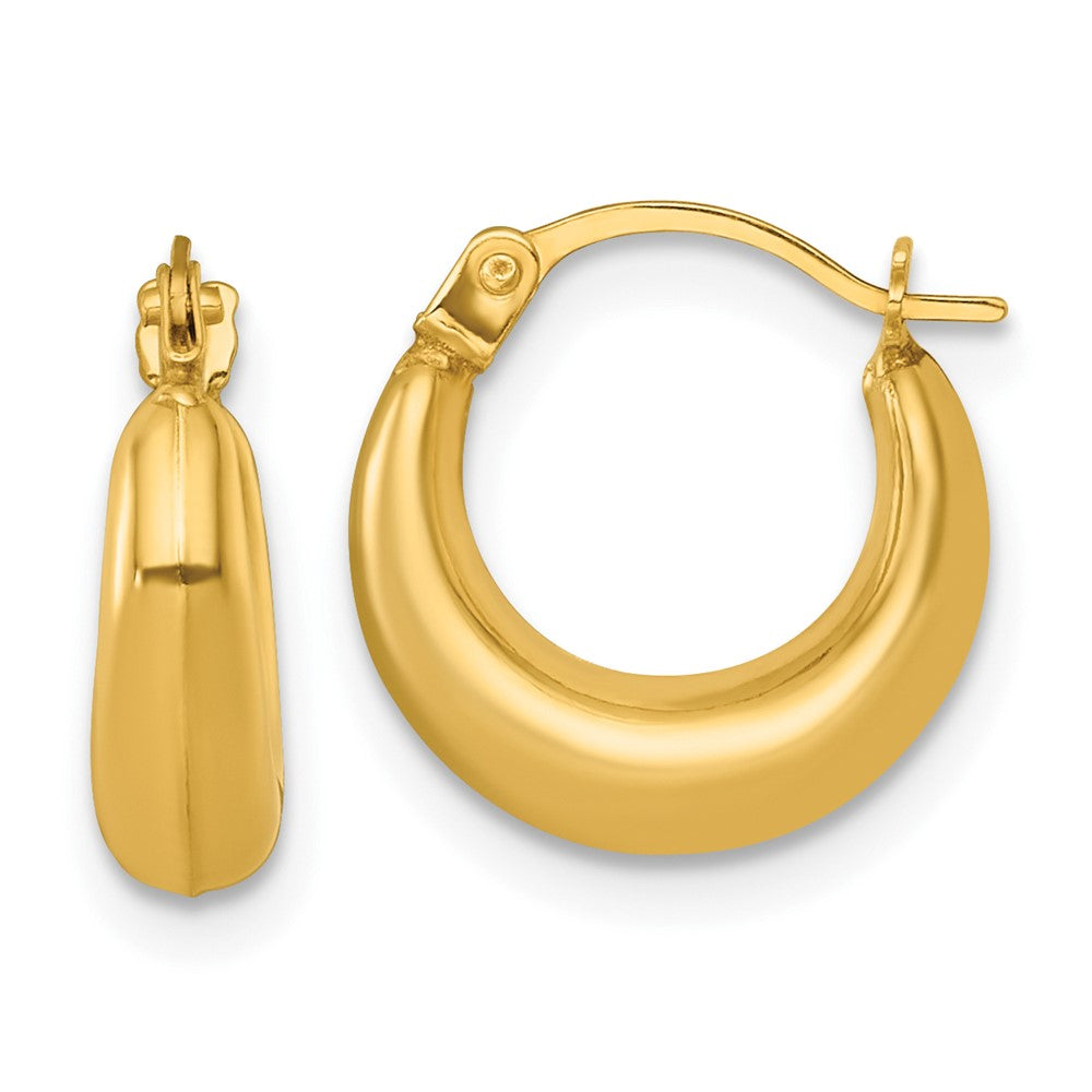 14K Yellow Gold Polished 3.8mm Hoop Earrings