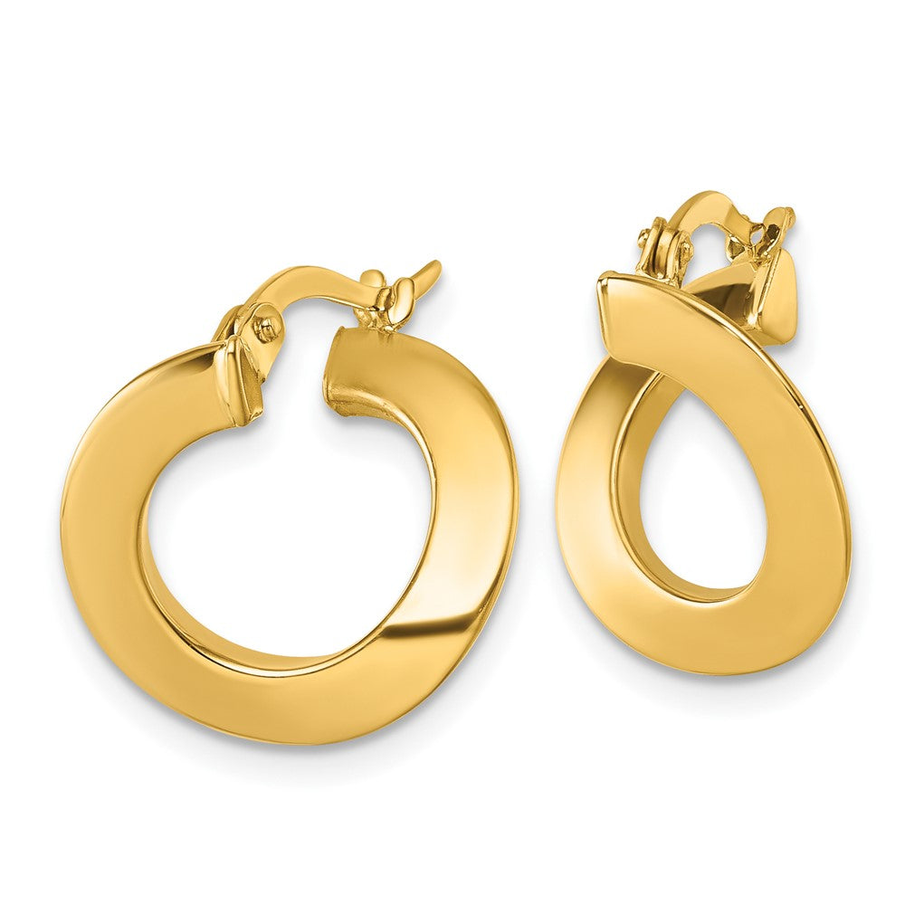 14K Yellow Gold Polished Twisted Earrings