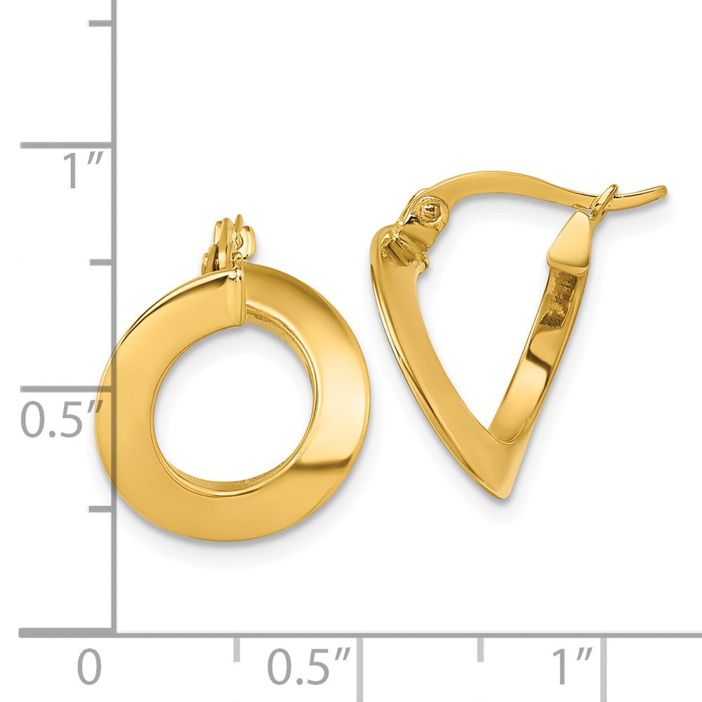14K Yellow Gold Polished Twisted Earrings