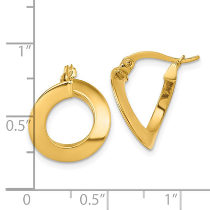 14K Yellow Gold Polished Twisted Earrings