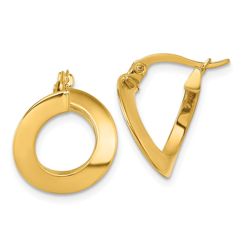 14K Yellow Gold Polished Twisted Earrings