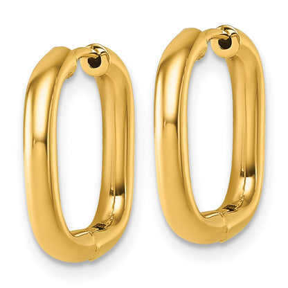 14K Yellow Gold Polished Square Endless Hoop Earrings