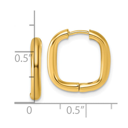 14K Yellow Gold Polished Square Endless Hoop Earrings