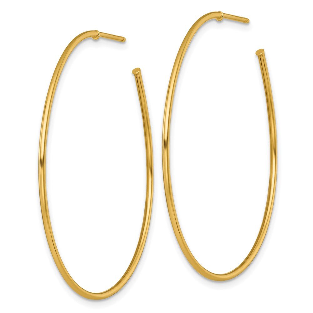 14K Yellow Gold 1.2 X 45mm Polished Post Hoop Earrings
