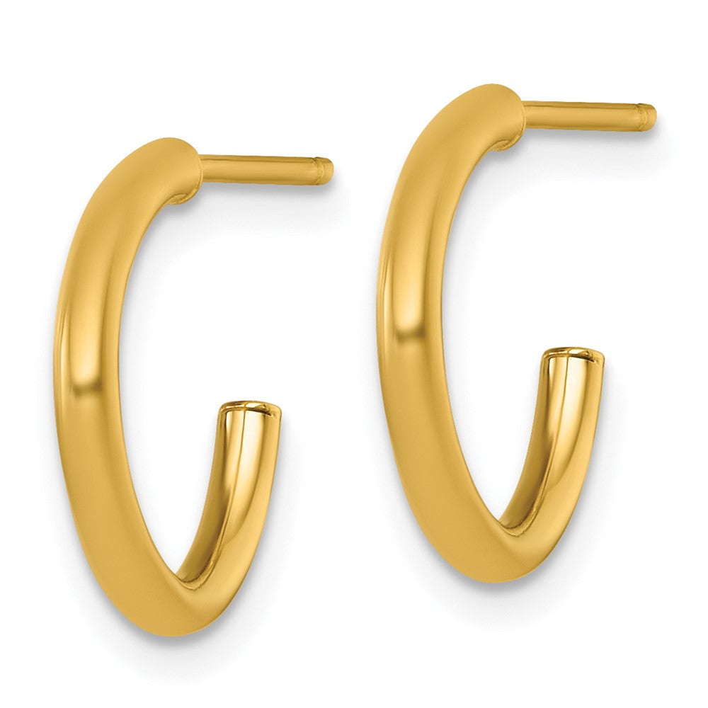 14K Yellow Gold 2.0 X 15mm Polished Post Hoop Earrings