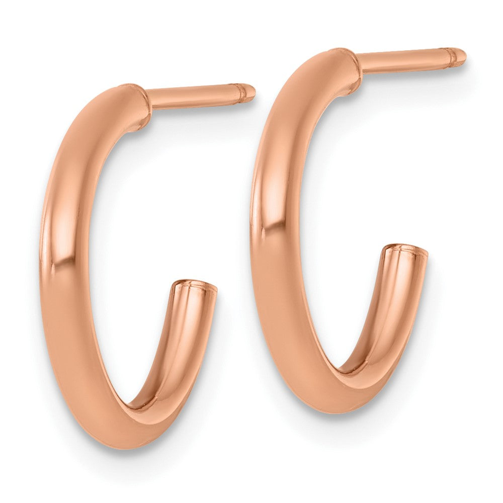14K Rose Gold 2.0 X 15mm Polished Post Hoop Earrings