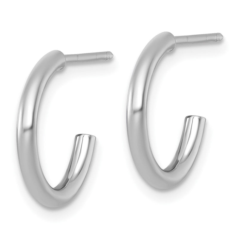 14K White Gold 2.0 X 15mm Polished Post Hoop Earrings