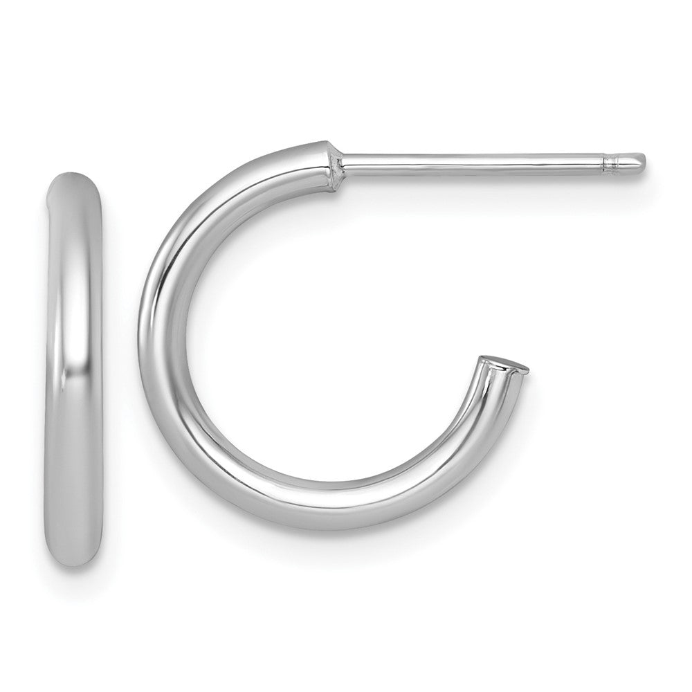14K White Gold 2.0 X 15mm Polished Post Hoop Earrings