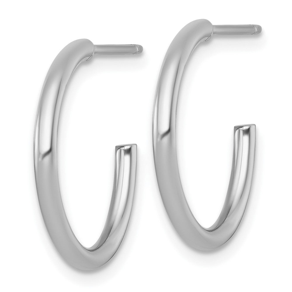 14K White Gold 2.0 X 20mm Polished Post Hoop Earrings
